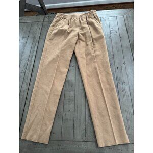 MaxMara Camel Hair Wool Pleated Elastic Waist Straight Trouser Pants 40 / 6